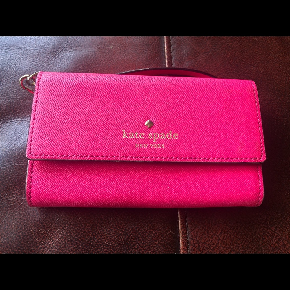 Nearly new Kate Spade hot pink wristlet